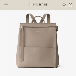Mina Baie Desert Harper Leather Backpack Diaper Bag - Full